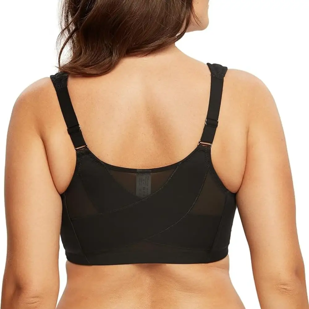 Femme Soutien-Gorge ouverteure avant devant noir dos
