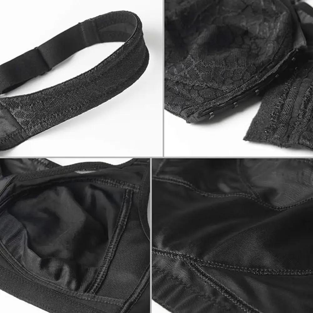 Femme Soutien-Gorge ouverteure avant devant noir zoom