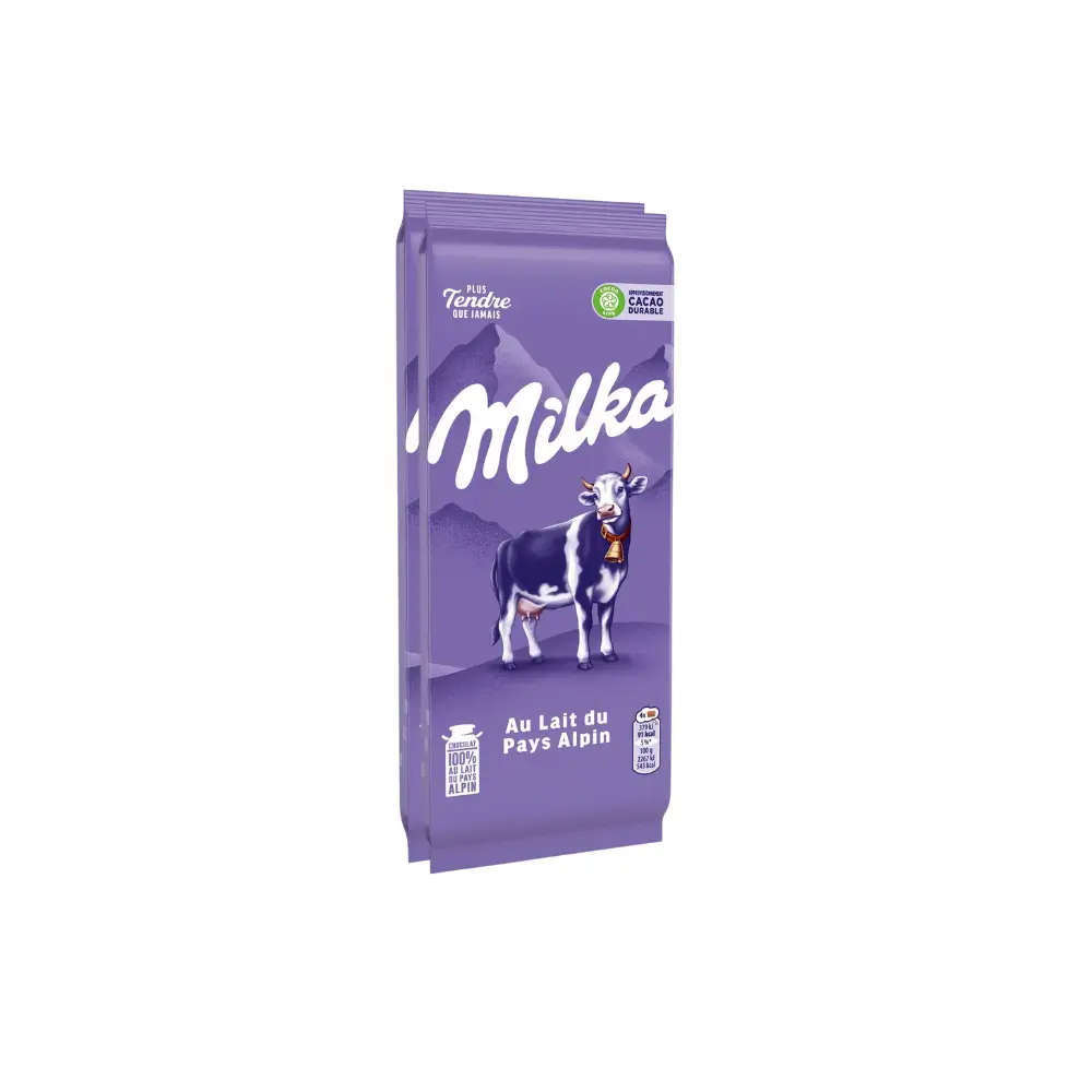 Chocolat Lait Alpin Milka 100gx2pcs