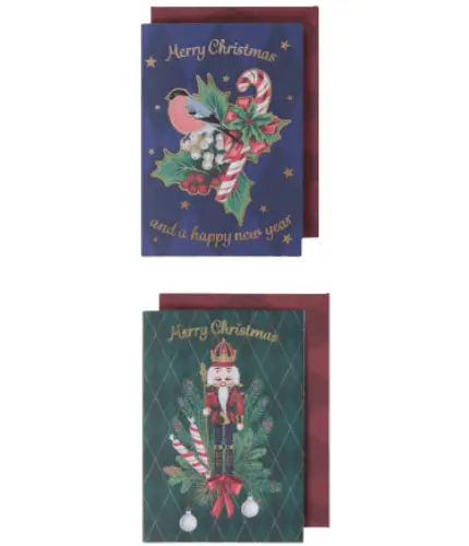 Lot de 2 Cartes de Voeux avec enveloppes