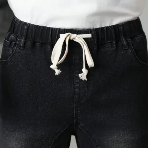 Jean élastique noir homme zoom ceinture