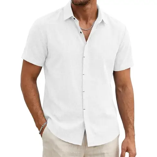 Chemisette manche courte blanc homme